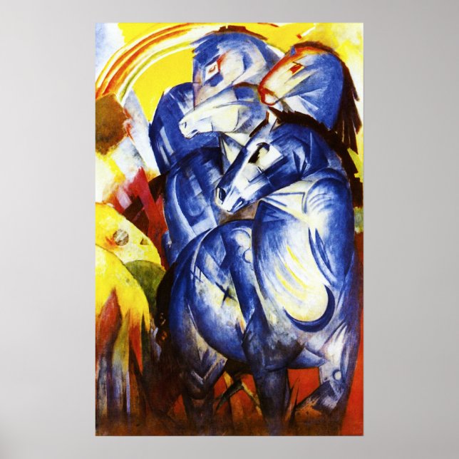 Franz Marc Der Turm des Blauen Pferdes Poster (Vorne)