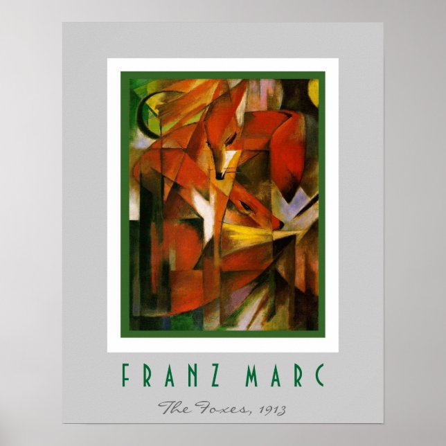 Franz Marc - Deutscher Expressionist - Die Füchse Poster (Vorne)