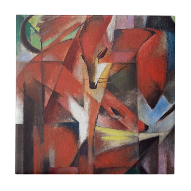 Franz Marc - Die Füchse, 1913 Fliese (Vorderseite)