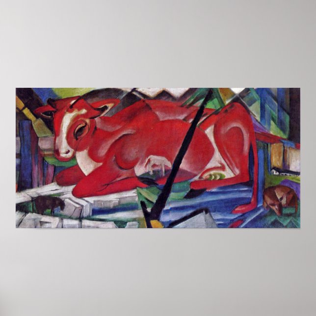Franz Marc - Die Weltkuh Poster (Vorne)