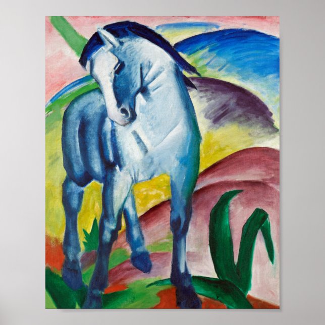 Franz Marc Famous Painting Blue Horse (1911) Poster (Vorne)