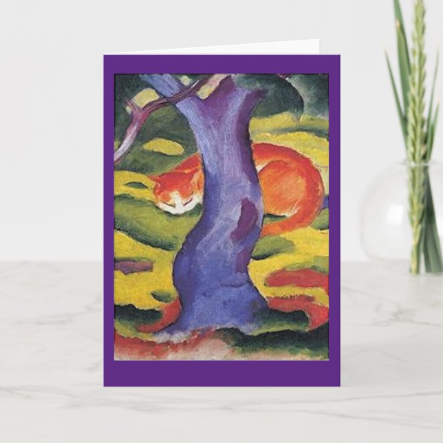 Franz Marc, Fine Art, Cat Hiding Behind a Tree, Karte (Vorderseite)