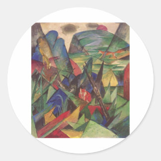 Franz Marc - Füchse 1913 Leinwand Red Fox Sly Runder Aufkleber