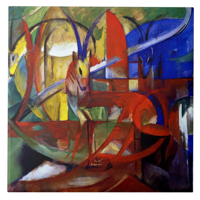 Franz Marc - Gazelles, Fliese (Vorderseite)