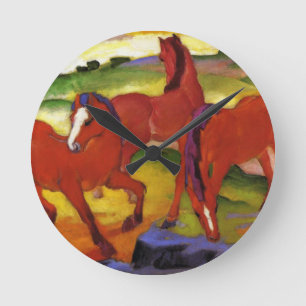 Franz Marc Grazing Horses Clock Runde Wanduhr