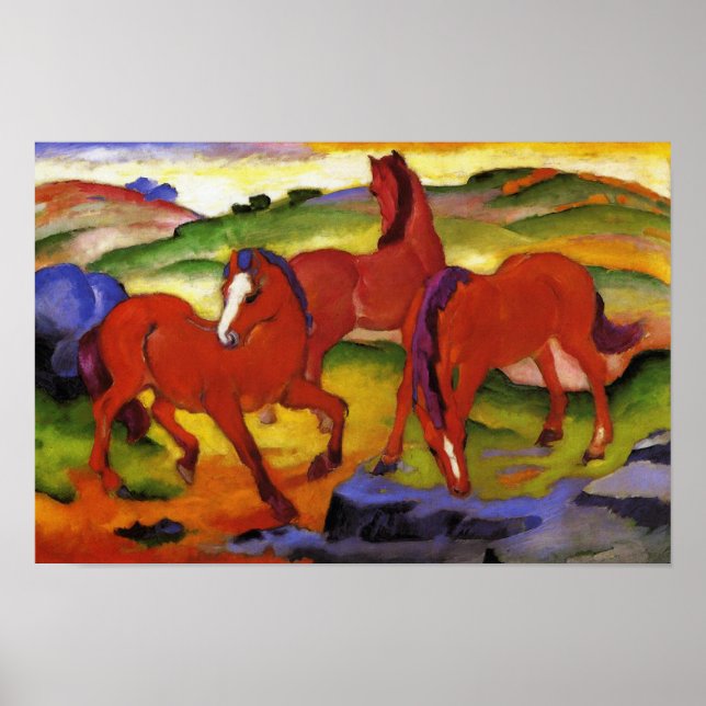 Franz Marc Grazing Horses Poster (Vorne)