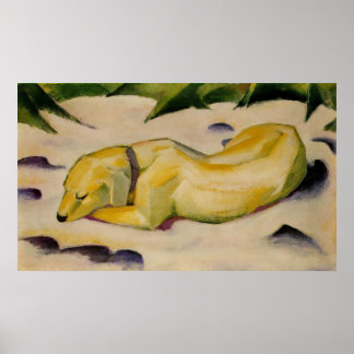Franz Marc - Hunde im Schnee 1910-11 Welpe White Poster