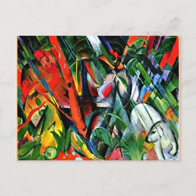 Franz Marc - Im Regen - 1912 Postkarte (Vorderseite)