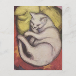 Franz Marc - Katze auf einem gelben Kissen Postkarte