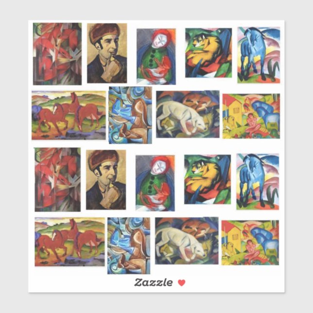 Franz Marc Kunstgemälde Aufkleber (Blatt)