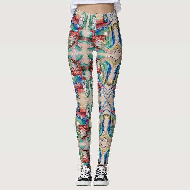 Franz Marc Landschaft mit Tieren Berühmte Malerei Leggings (Vorderseite)