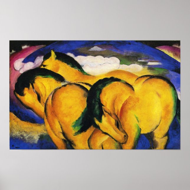 Franz Marc Little Yellow Horses Poster (Vorne)