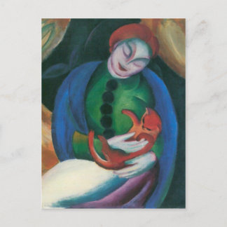 Franz Marc - Mädchen mit Katze II Postkarte