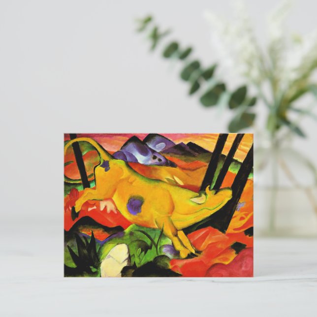 Franz Marc Malerei, Die gelbe Kuh Postkarte (Stehend Vorderseite)