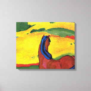 Franz Marc - Pferd in einer Landschaft gemalt Leinwanddruck