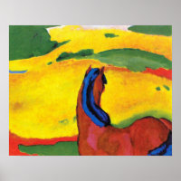 Franz Marc - Pferd in einer Landschaft gemalt
