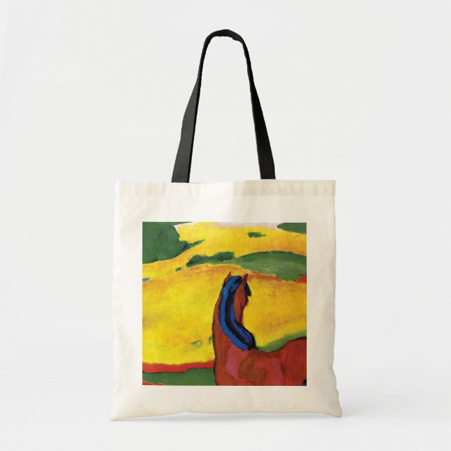 Franz Marc - Pferd in einer Landschaft gemalt Tragetasche (Vorne)