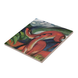 Franz Marc Red Deer Berühmtes Gemälde Fliese