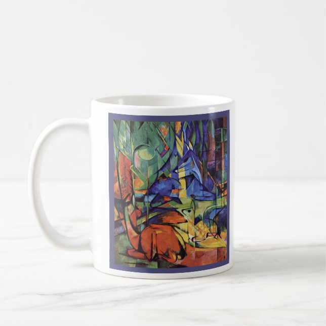 Franz Marc - Rogen-Damhirschkuh im Wald - Tasse (Links)