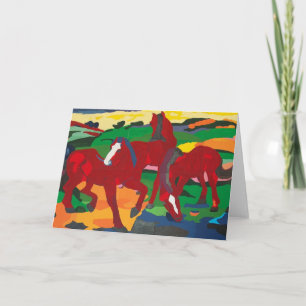 Franz Marc - rote Pferde Feiertagskarte