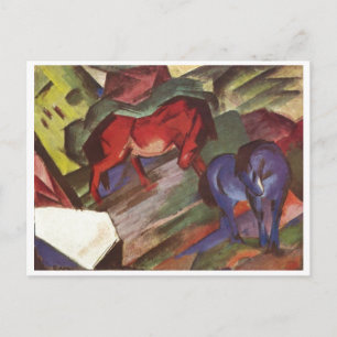 Franz Marc - Rotes & Blaues Pferd 1912 Papierpferd Postkarte