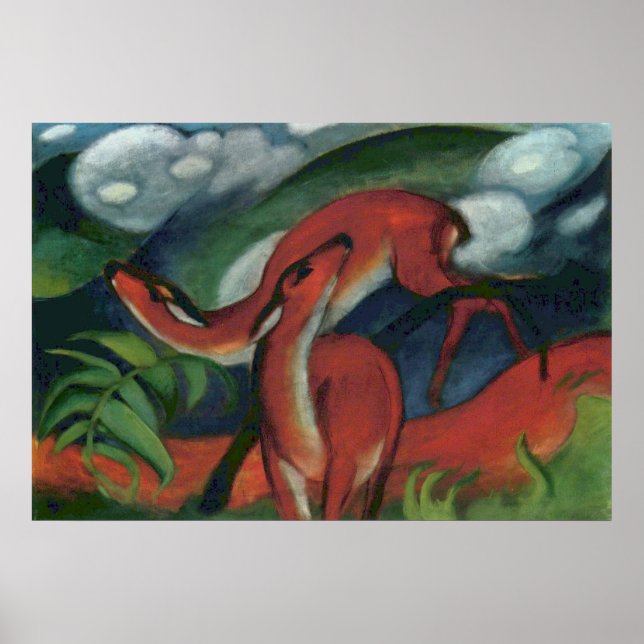 Franz Marc - Rotwild II 1912 Forest Animal Fawn Poster (Vorne)