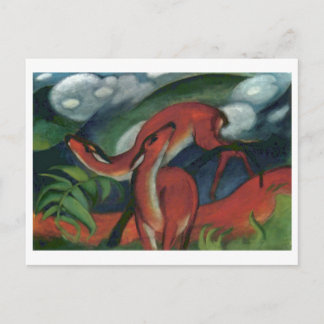 Franz Marc - Rotwild II 1912 Forest Animal Fawn Postkarte