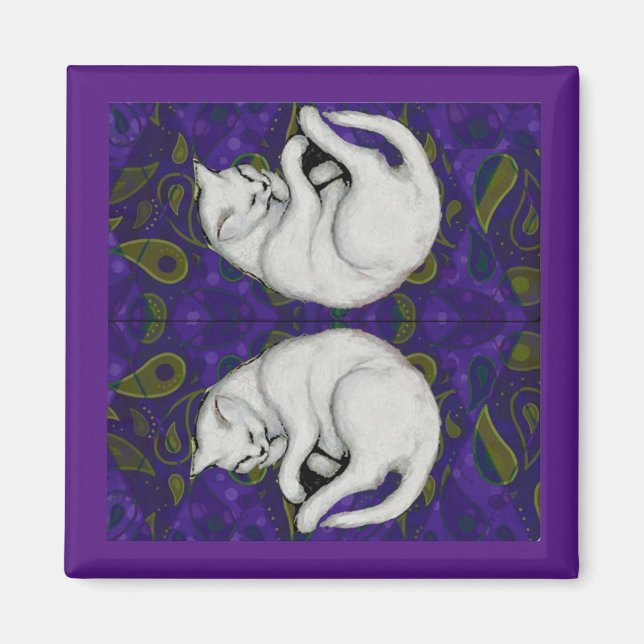 Franz Marc, Schlafen mit weißer Katze Magnet (Vorne)