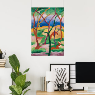 Franz Marc Spielende Wiesel Expressionistische Kun Poster