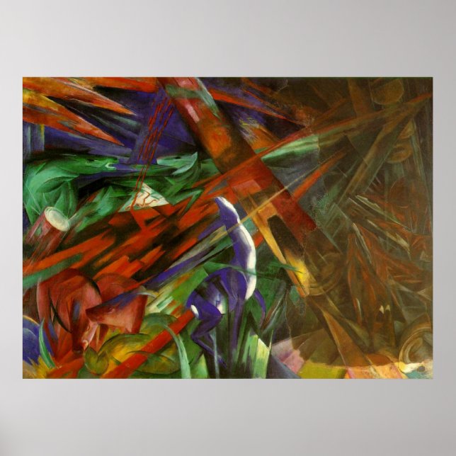 Franz Marc - Tierfate 1913 Leinwand Tod nach Poster (Vorne)