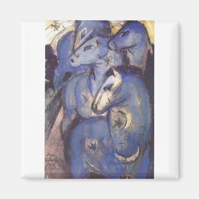 Franz Marc - Tower of Blue Horses 1913 Reittier Magnet (Vorne)
