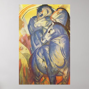 Franz Marc - Tower of Blue Horses 1913 Reittier Poster