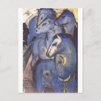 Franz Marc - Tower of Blue Horses 1913 Reittier Postkarte