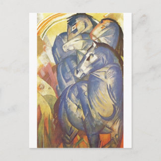 Franz Marc - Tower of Blue Horses 1913 Reittier Postkarte