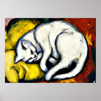 Franz Marc - Weiße Katze. Franz Marc 1912 Gemälde.