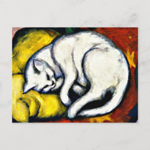 Franz Marc - Weiße Katze. Franz Marc 1912 Gemälde. Postkarte