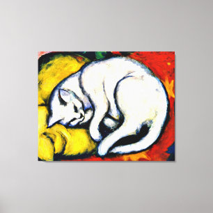 Franz Marc - White Cat. Leinwanddruck