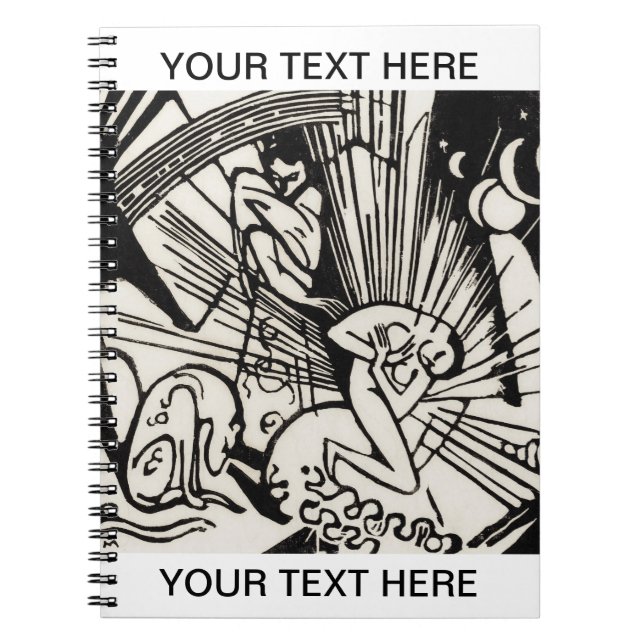 Franz Marc Woodcut Reconciliation Personalisiert Notizblock (Vorderseite)