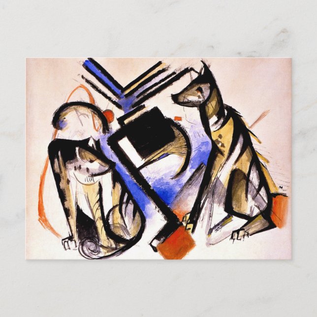 Franz Marc - Zwei Wölfe Postkarte (Vorderseite)