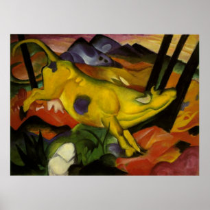 Franz Mark - Gelbe Kuh 1911 Leinwand Spot Milchküh Poster