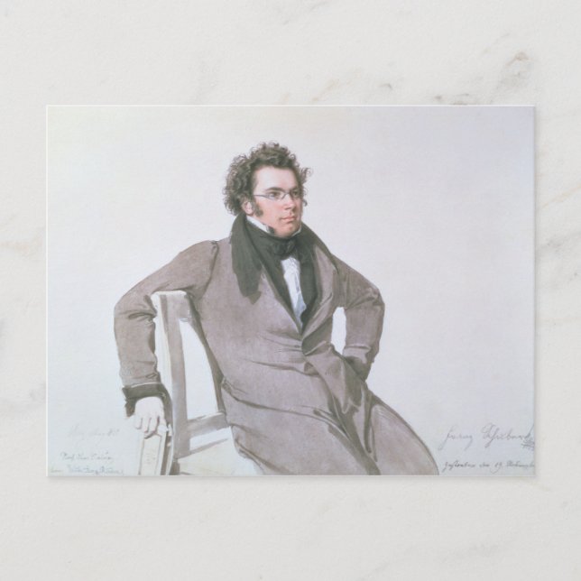 Franz Schubert , 1825 Postkarte (Vorderseite)