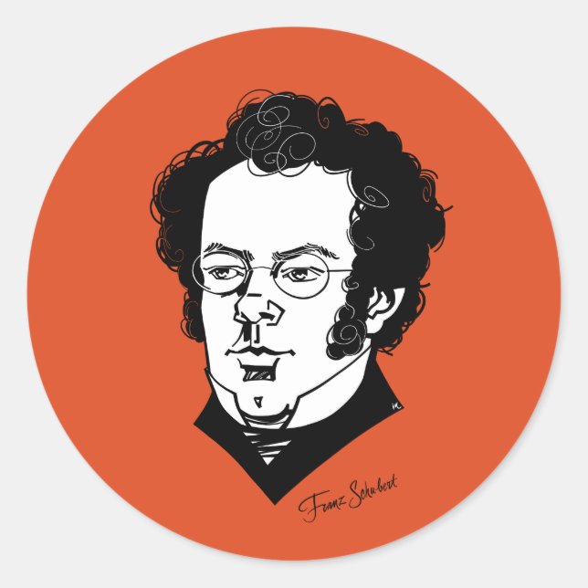 Franz Schubert Runder Aufkleber (Vorderseite)