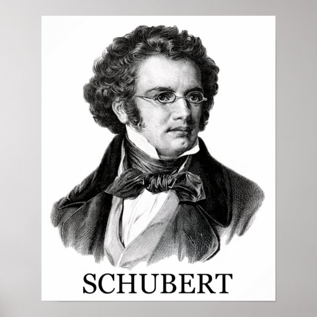 Franz Schubert, schwarz Poster (Vorne)