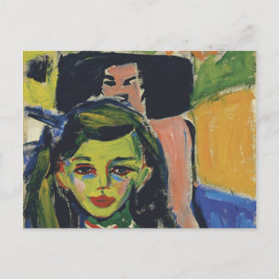 Fränzi vor dem Carved Chair von Ernst Kirchner Postkarte