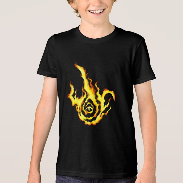 Franzied Flame Fan Art Tri-Blend Shirt (Vorderseite)
