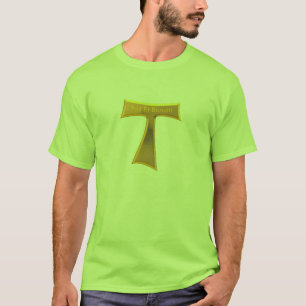 Franziskaner Tau Cross Pax Et Bonum Gold Metallic T-Shirt