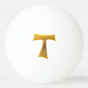 Franziskaner Tau Cross Pax Et Bonum Gold Metallic Tischtennisball