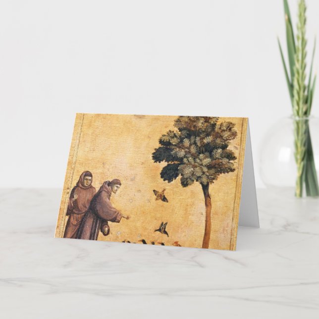 Franziskaner von Assisi predigen die Vögel Karte (Vorderseite)