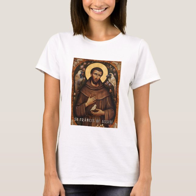 Franziskus von Assisi Katholischer T - Shirt für F (Vorderseite)