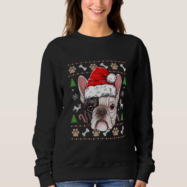 Franzose-Bulldog-Weihnachtslieder mit diesem Gesch Sweatshirt (Vorderseite)